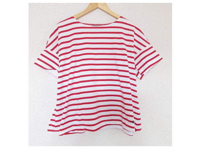 Autre Marque T-shirt in cotone a righe Le Minor Bianco Rosso