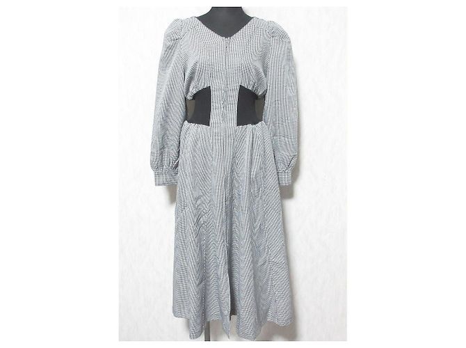 Autre Marque Abito Lungo Houndstooth Couture Nero