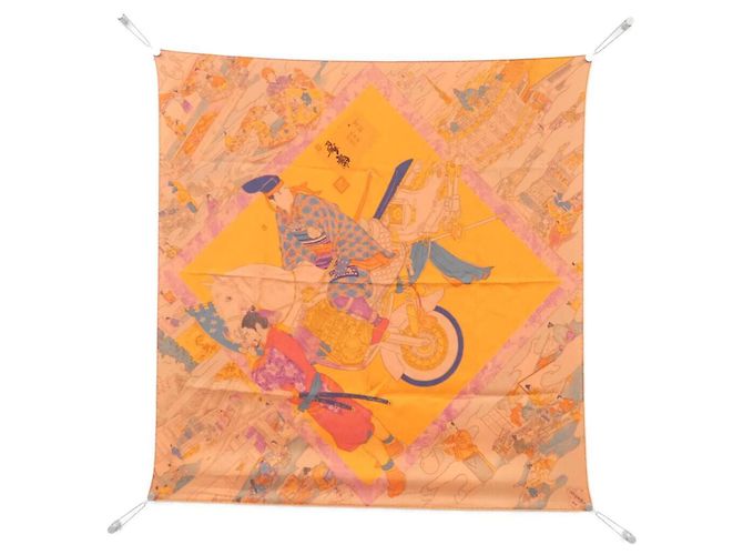 Silk In Hermès LES ARTISAN D'HERMES Bufanda Cuadrada Naranja