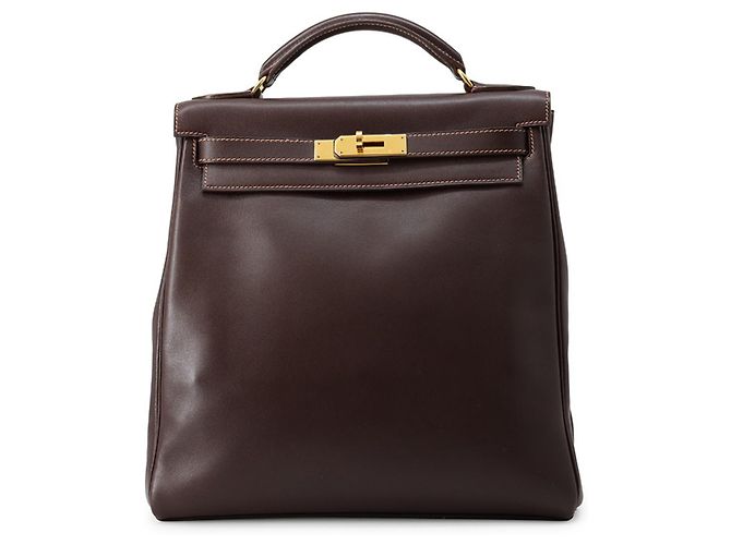 Hermès Kelly Ad GM Rucksack Braun