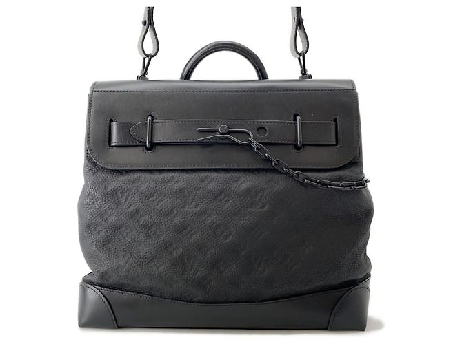 Louis Vuitton Monogram Taurillon Steamer PM Bag Black