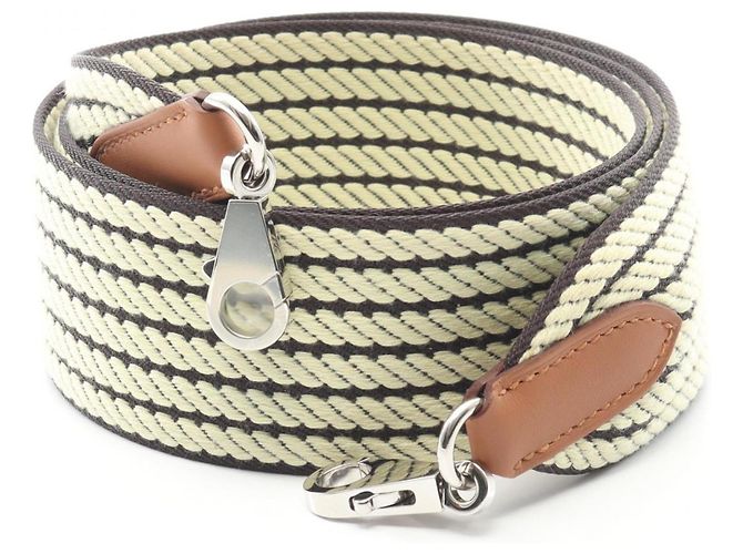 Acessório de alça Sangle Caval da Hermès Marrom Amarelo