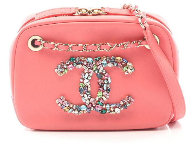 Bolsa de Ombro Chanel Coco Mark Rosa
