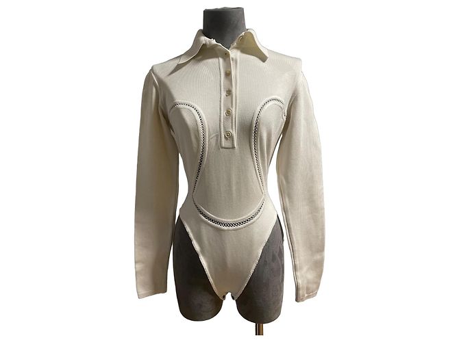 Body Alaïa de viscose creme Cru