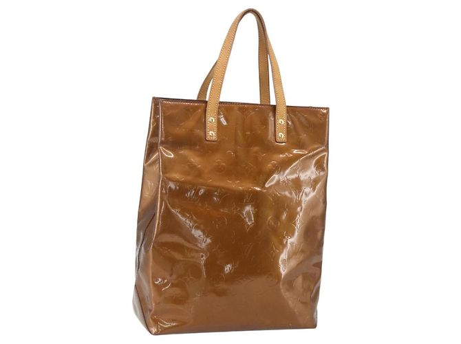 Bolsa Reade Monogram Vernis MM Louis Vuitton Marrom