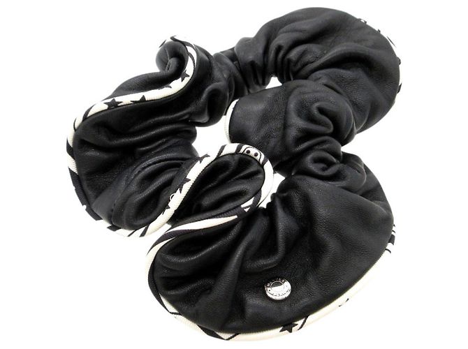 Scrunchie Hermès Claudia Nero Argento Pelle
