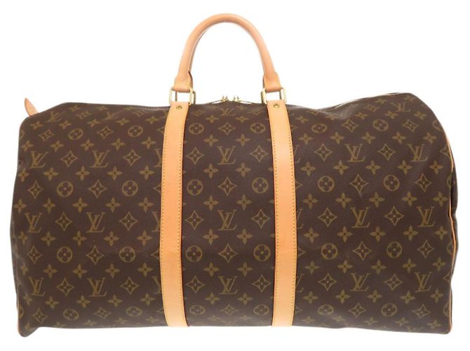 Sac Boston Keepall 55 Monogram Louis Vuitton Marron Monogramme