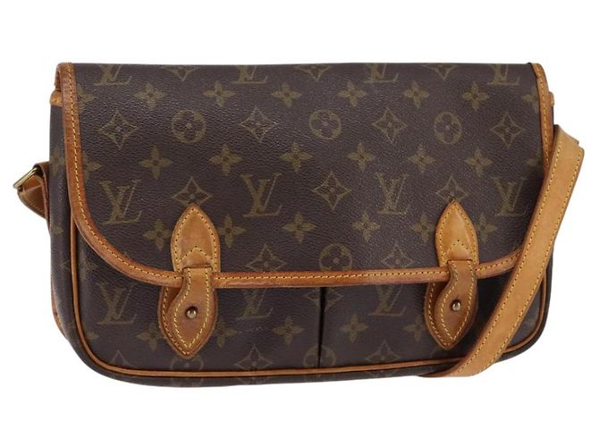 LOUIS VUITTON Monogram Gibeciere PM Bolsa de Ombro M42248 LV Auth gh796 Monograma