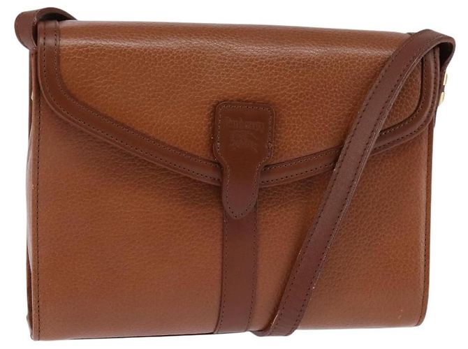 Autre Marque Borsa a Spalla Burberrys Nova Check in Pelle Marrone Oro Auth bs30266 D'oro