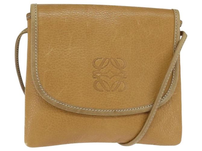 LOEWE Borsa a Spalla Anagram Pelle Beige Oro Auth BA7341 D'oro