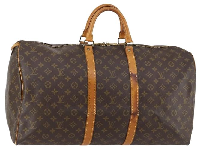 LOUIS VUITTON Bolsa Boston Monogram Keepall 55 M41424 LV Auth BA5651 Monograma