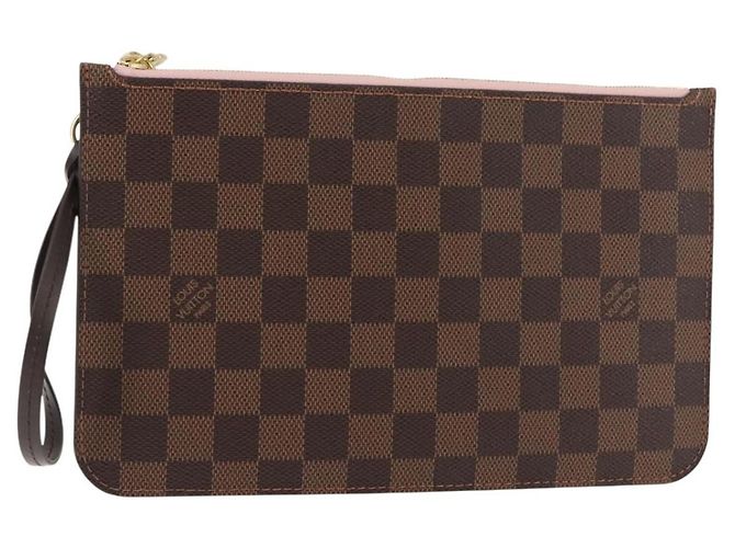 LOUIS VUITTON Damier Ebene Neverfull MM Pouch Accessory Pouch LV Auth BA6975