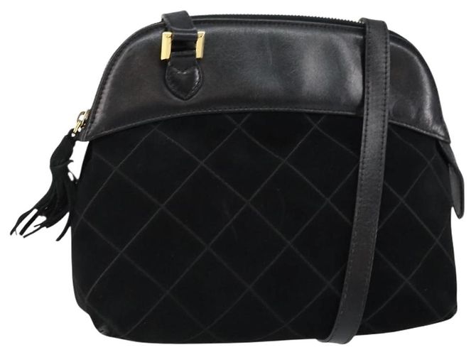 Salvatore Ferragamo Schultertasche aus Leder Wildleder Schwarz Gold Auth BA7056 Golden