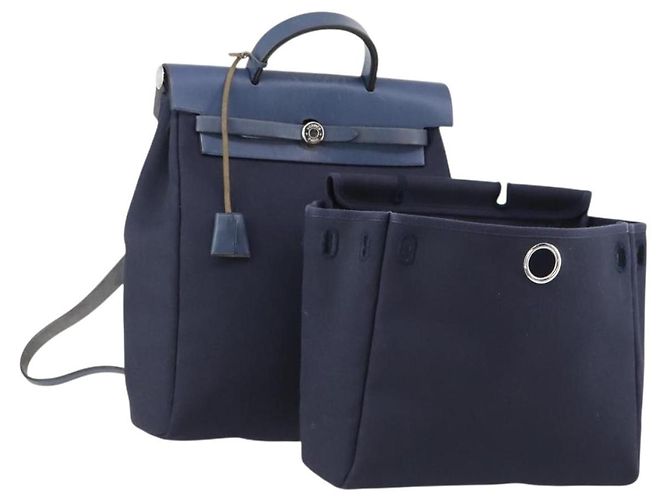 Hermès HERMES Herbag Backpack Canvas 2way Navy Auth ep11406 Navy blue