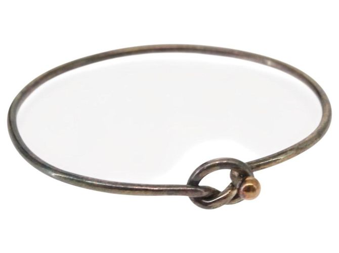 Autre Marque Bracciale Bangle Hook & Eye in Argento Ag925 K18 Auth SW1659