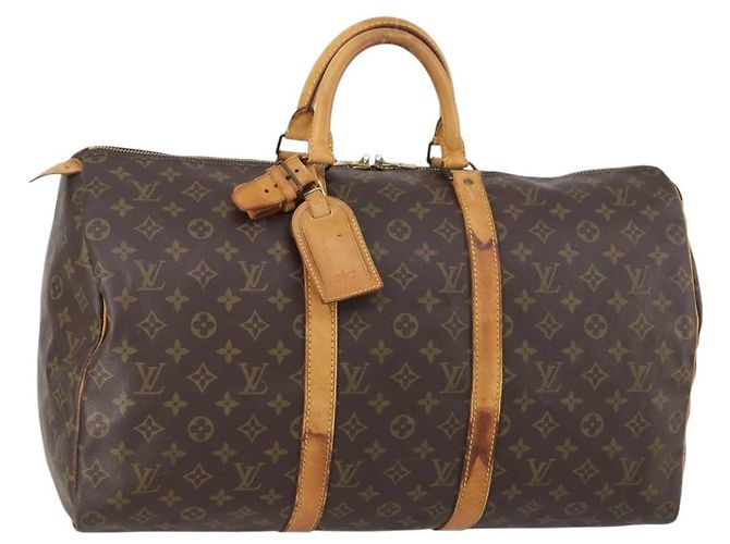 LOUIS VUITTON Borsa Boston Monogram Keepall 50 M41426 LV Auth bs29527 Monogramma