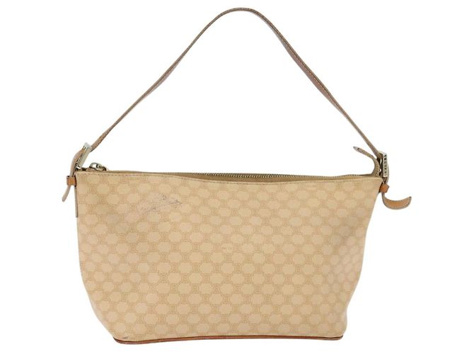 Céline Bolsa de Ombro em Lona Macadam CELINE Bege Dourado Auth bs30462