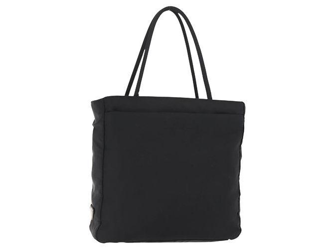 Borsa Tote PRADA in nylon nero argento Auth gh1067