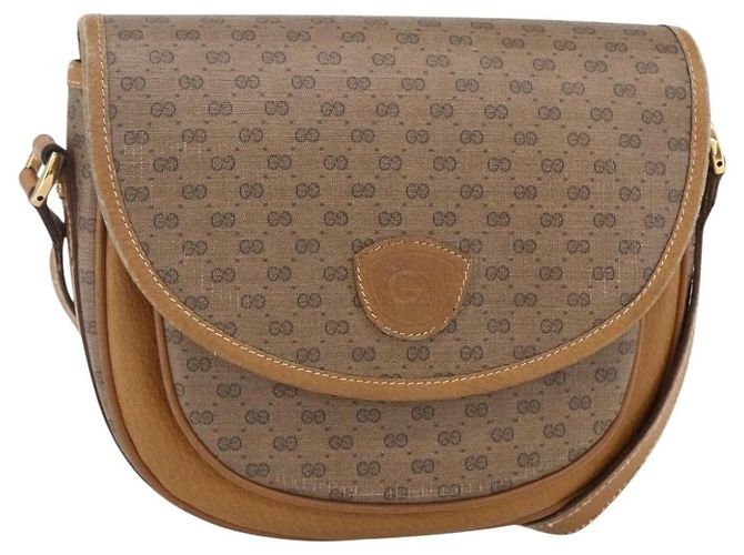 Gucci Borsa a Spalla Micro GG Supreme PVC Beige Oro Auth BA7246 D'oro