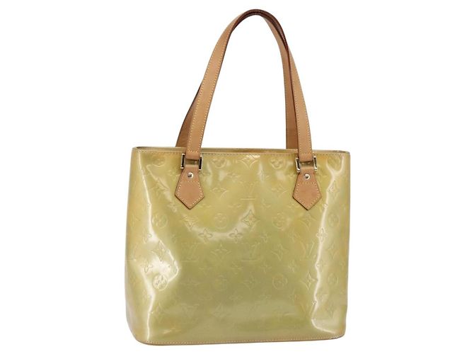 LOUIS VUITTON Bolso de Mano Monogram Vernis Houston Gris M91053 LV Auth 146208