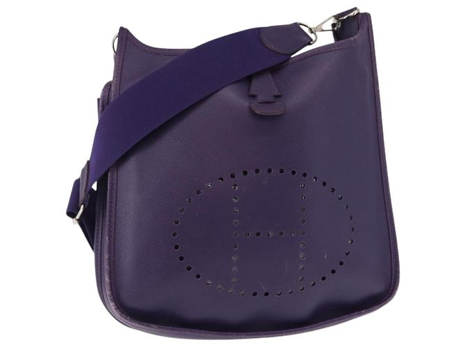 Hermès HERMES Borsa a Spalla Evelyn 3 Pelle Viola Argento Auth ka146 Porpora