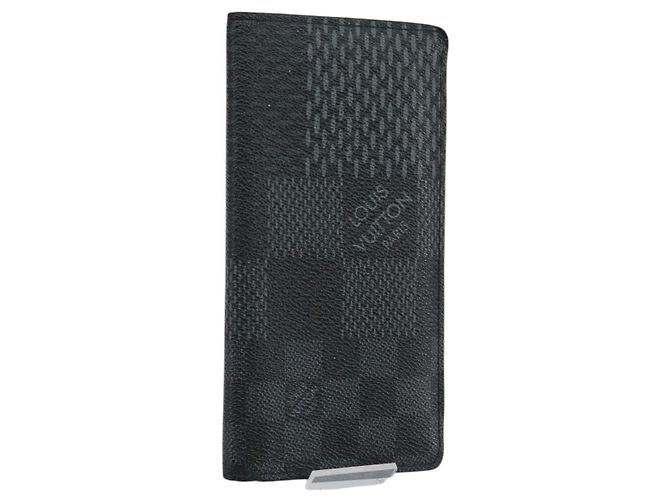 LOUIS VUITTON Cartera NM Brazza Damier Graphite N60435 Auth 146091 Damier ebene