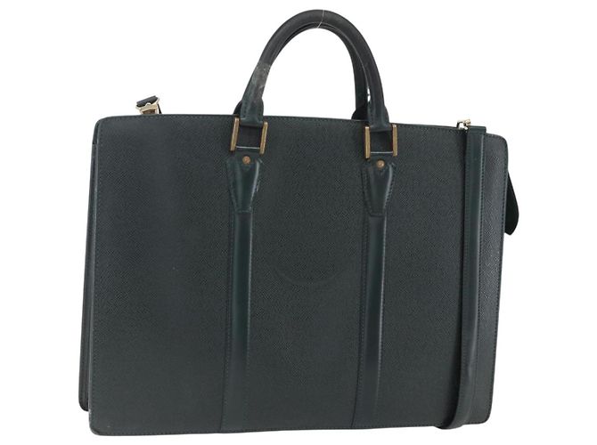 LOUIS VUITTON Taiga Porte Documents Rozan Sac Épicea M30054 LV Auth ka008
