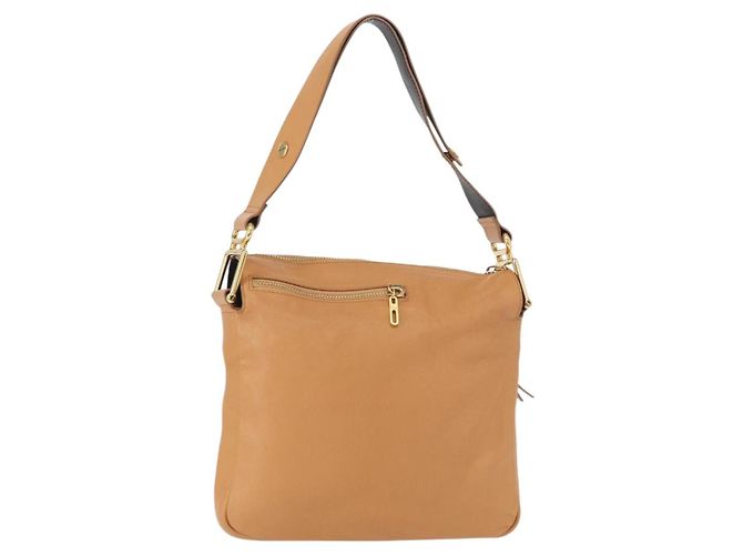 Chloé Bolsa de Ombro Chloe Vanessa em Couro Marrom Dourado Auth bs31202
