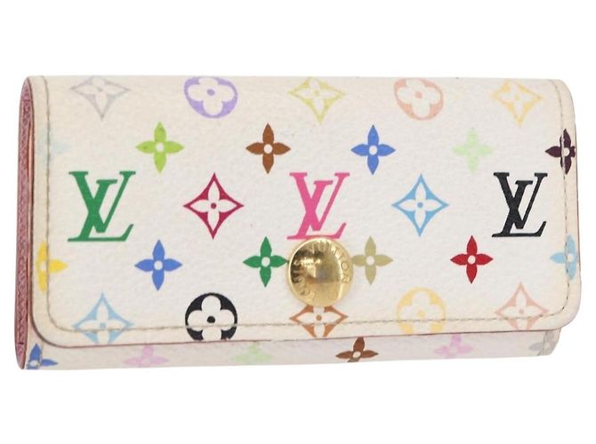 LOUIS VUITTON Monogram Multicolor Multicles 4 Key Case White M93731 Auth 153417