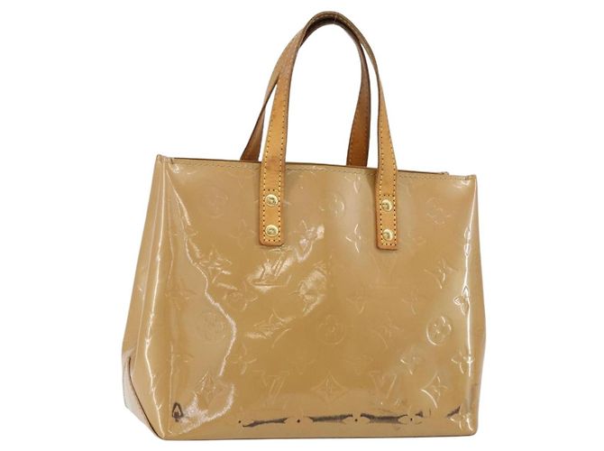 LOUIS VUITTON Sac à main Monogram Vernis Reade PM Noisette M91334 LV Auth BA7642