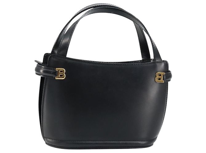 BALLY Borsa a mano in pelle nera e oro Auth gh1264 Nero D'oro
