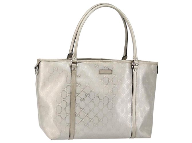 Borsa tote GG Implementation Gucci Argento 197953 Auth 146574