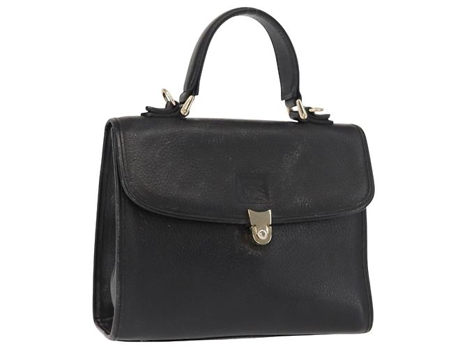 Autre Marque Borsa a mano Burberry in pelle nera e oro Auth bs30344 Nero D'oro