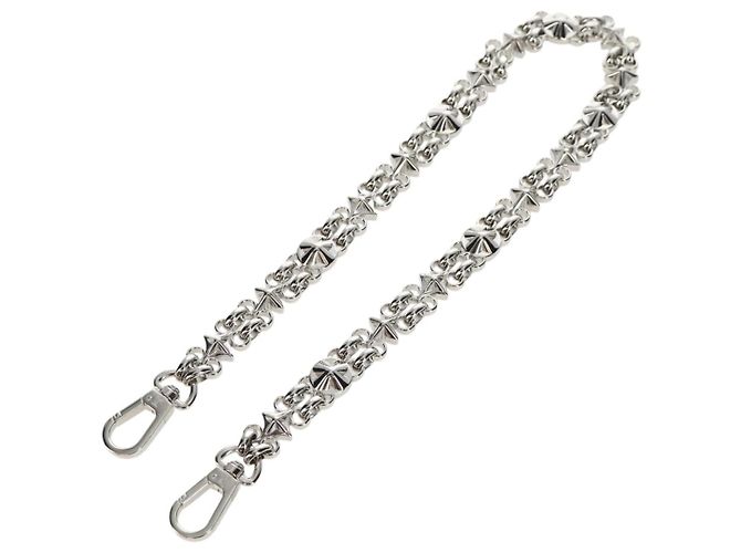 LOUIS VUITTON Cadena de Metal Plata LV Auth 141725M