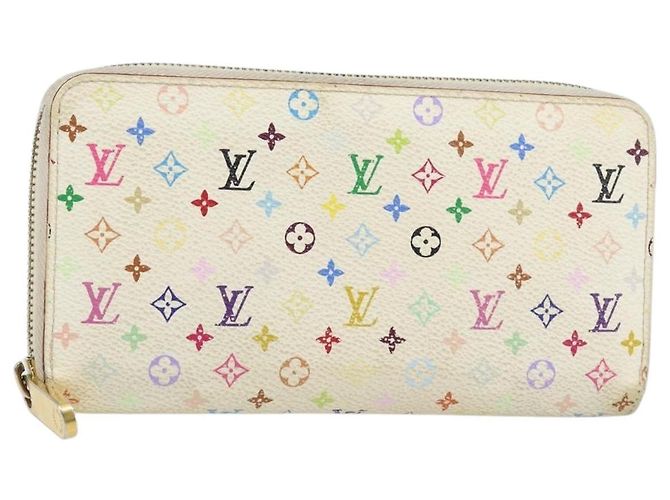 LOUIS VUITTON Monogram Multicolor Zippy Wallet Wallet White M60241 Auth 152436