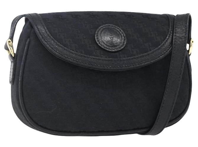 Borsa a Spalla GUCCI in Tela Nera e Oro Auth ep11952 Nero D'oro