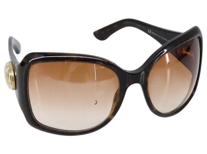 Occhiali da sole GUCCI Interlocking G in plastica marrone scuro Auth am9542