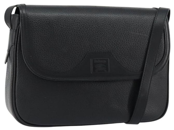 Autre Marque Burberrys Nova Check Shoulder Bag Leather Black Gold Auth bs30325 Golden