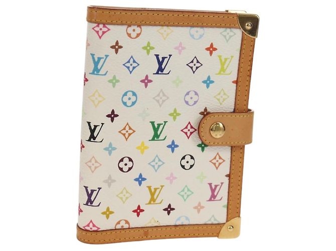 LOUIS VUITTON Multicolor Agenda PM Day Planner Cover White R21074 Auth gh1347V