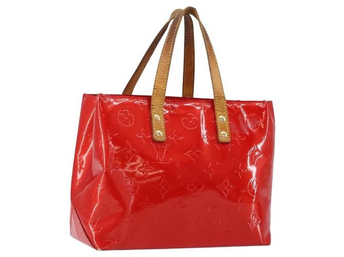 LOUIS VUITTON Monogram Vernis Reade PM Bolsa de Mão Vermelha M91088 LV Auth bs30698 Vermelho