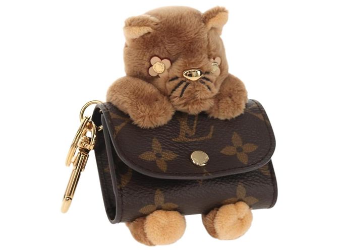 LOUIS VUITTON Monogram LV Cute Monogram Charm Brown M01561 LV Auth 144001SM