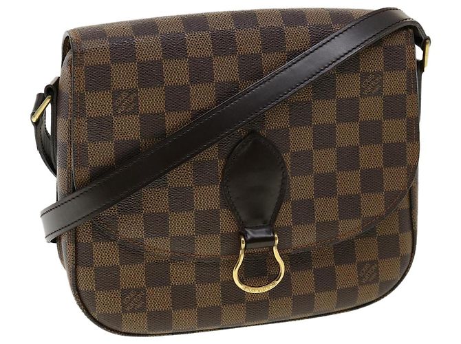 LOUIS VUITTON Bolsa de Ombro Saint Cloud GM Damier Ebene LV Auth 31123SAV