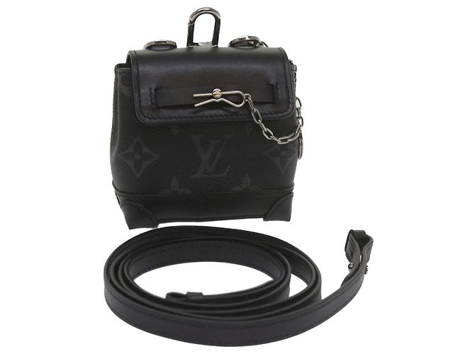 LOUIS VUITTON Pouch Mini Steamer Monogram Eclipse M00340 LV Auth 60001SM Monogramma