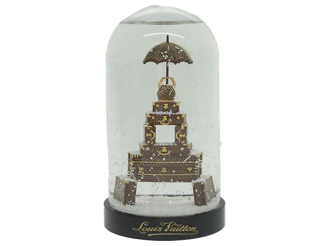 LOUIS VUITTON Trunk Tower Eiffel Tower Snow Globe Clear N99229 LV Auth ki4007SM