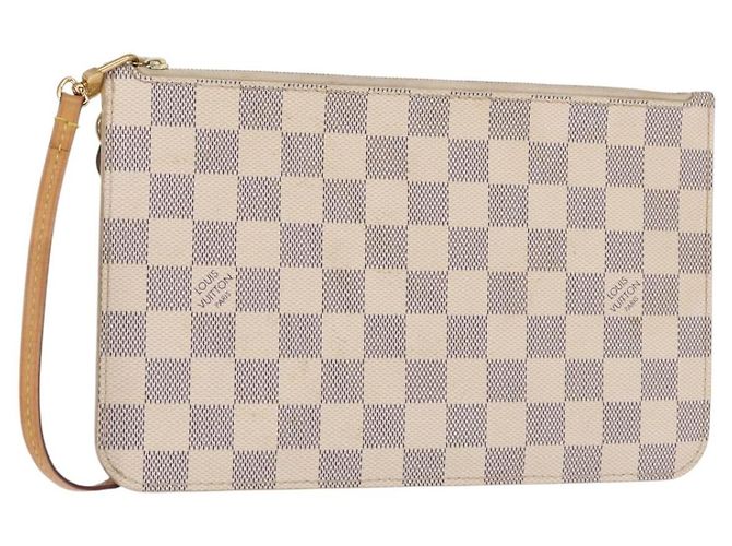 LOUIS VUITTON Pouch Neverfull MM Damier Azur Auth 153809