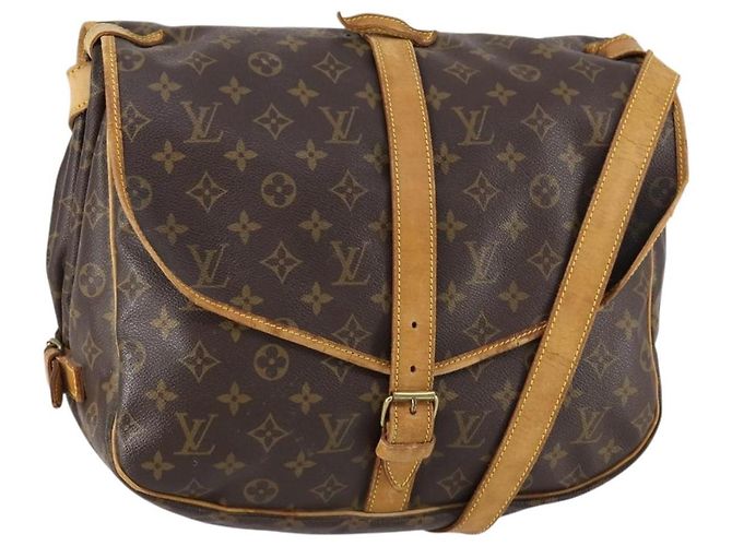 LOUIS VUITTON Bolsa de Ombro Monogram Saumur 35 M42254 LV Auth BA8314 Monograma