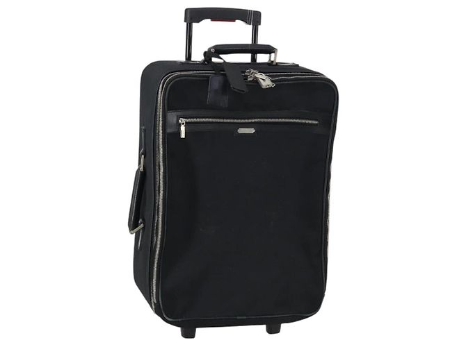 Valigia Salvatore Ferragamo in tela nera e argento Auth bs29676 Nero