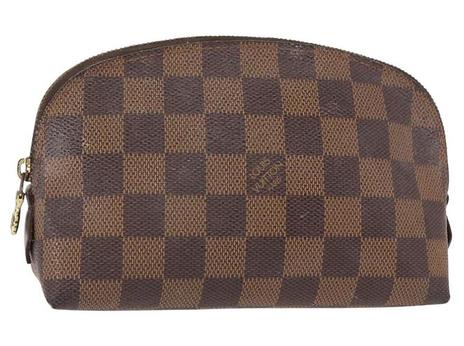 LOUIS VUITTON Kosmetiktäschchen PM Damier Ebene N47516 Auth LV 155421