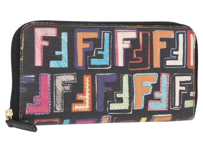 FENDI Zucca Canvas Long Wallet Multicolor Auth 156681V Multiple colors