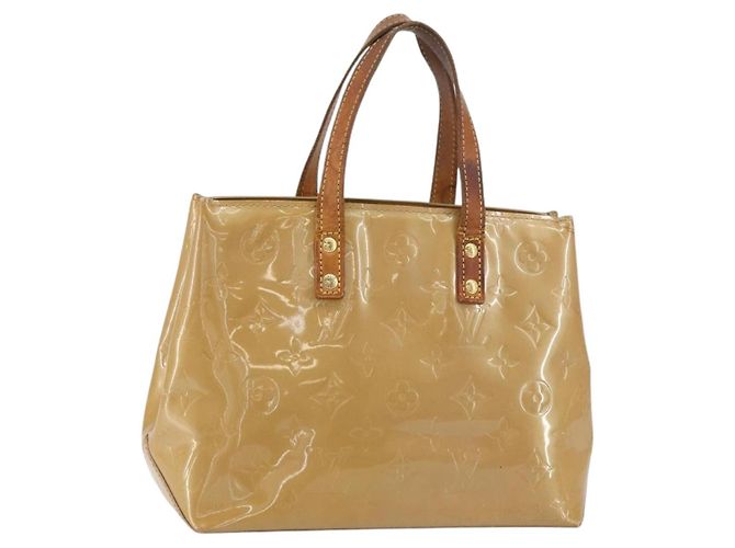 LOUIS VUITTON Sac à main Monogram Vernis Reade PM Noisette M91334 LV Auth BA8596